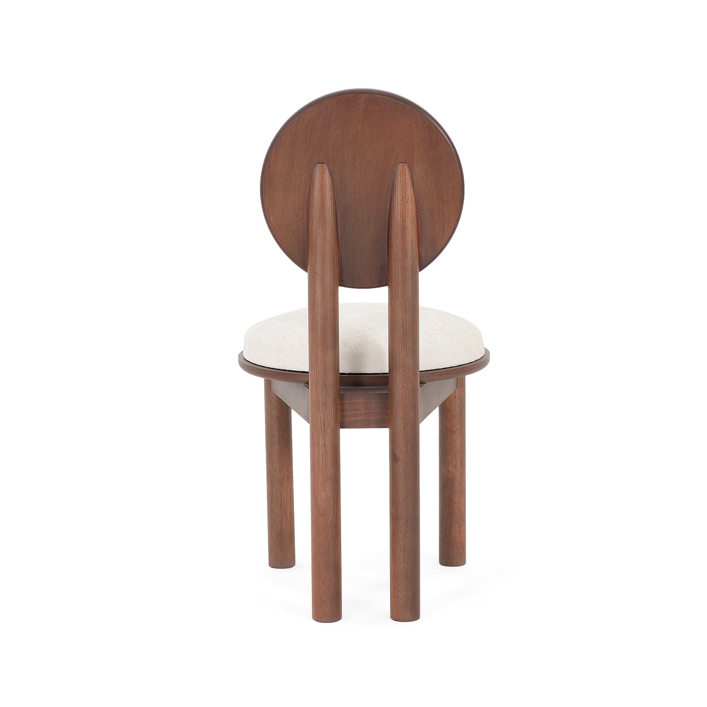 Ardene Polyester Beige Fabric Dining Chair with wooden frame (Set of 2)