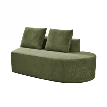Orellar 116" Modern Curved Sectional Sofa with High-Density Fully Compressed Sponge and Chaise Lounge, Pearl Upholstery