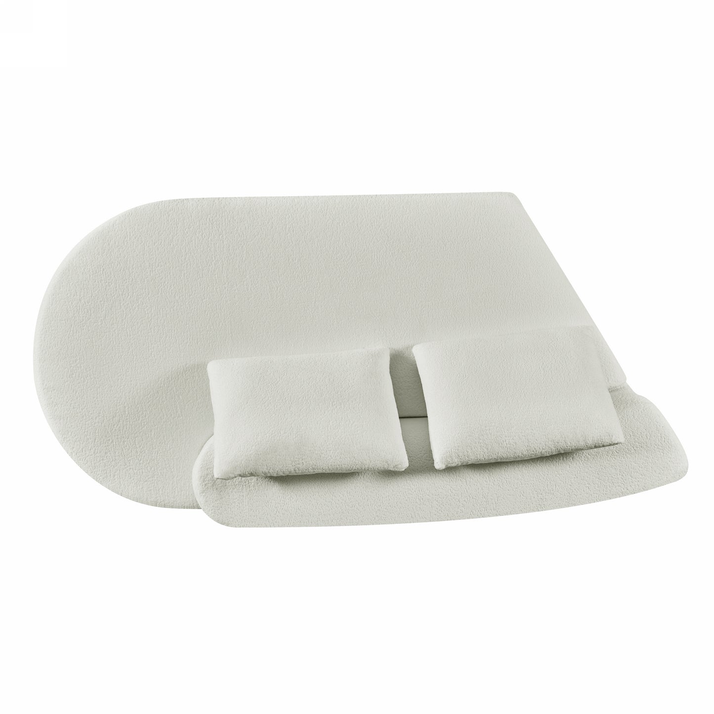 Orellar 116" Modern Curved Sectional Sofa with High-Density Fully Compressed Sponge and Chaise Lounge, Pearl Upholstery