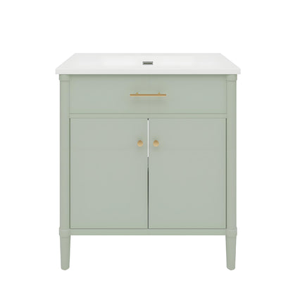 MuKi 31" Bathroom Vanity with Sink, Bathroom Cabinet with Soft Close Doors and Adjustable Shelf