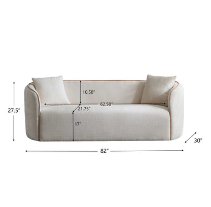 Coralna 82" Curved Sofa,3-Seater,Living Rooms,Bedrooms,Apartment Office