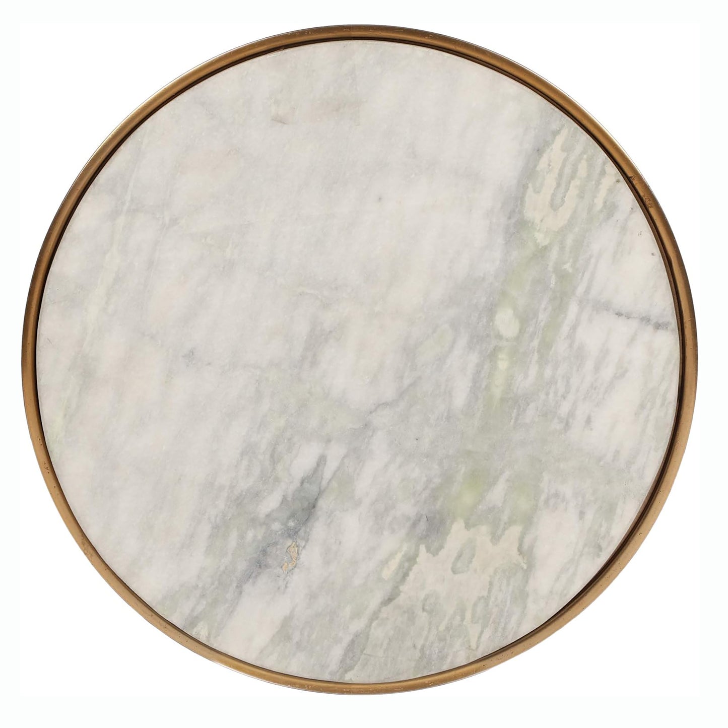 Bartholo Modern Glam Aluminum Accent Table with Marble Table Top