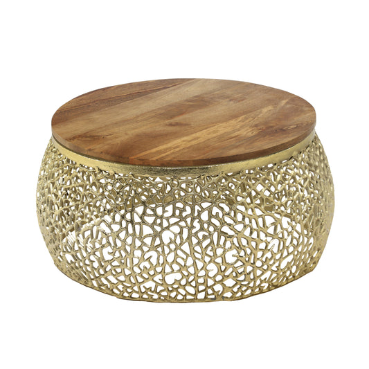 Barthale Aluminium coffee table with Mango wooden top
