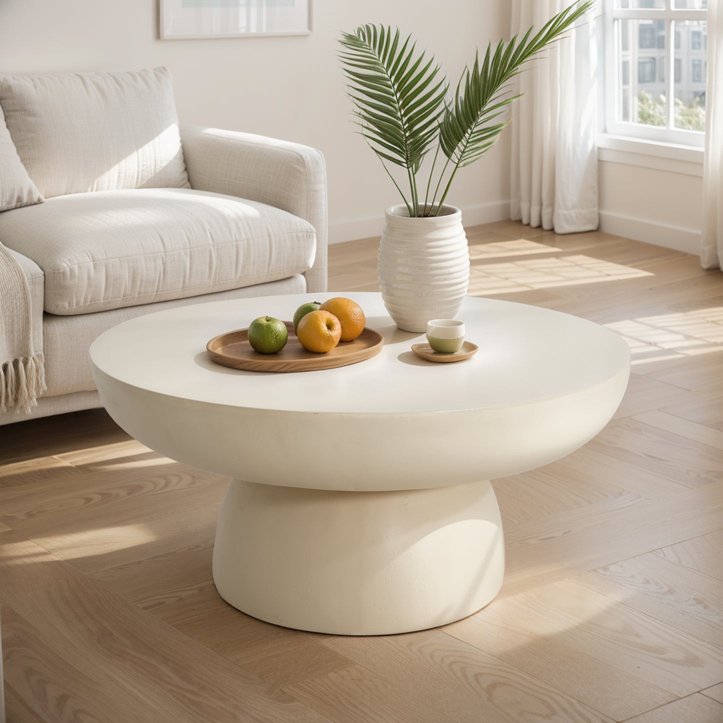 Altovelyx 27.5" Round MGO Coffee Table for Both Indoor and Outdoor
