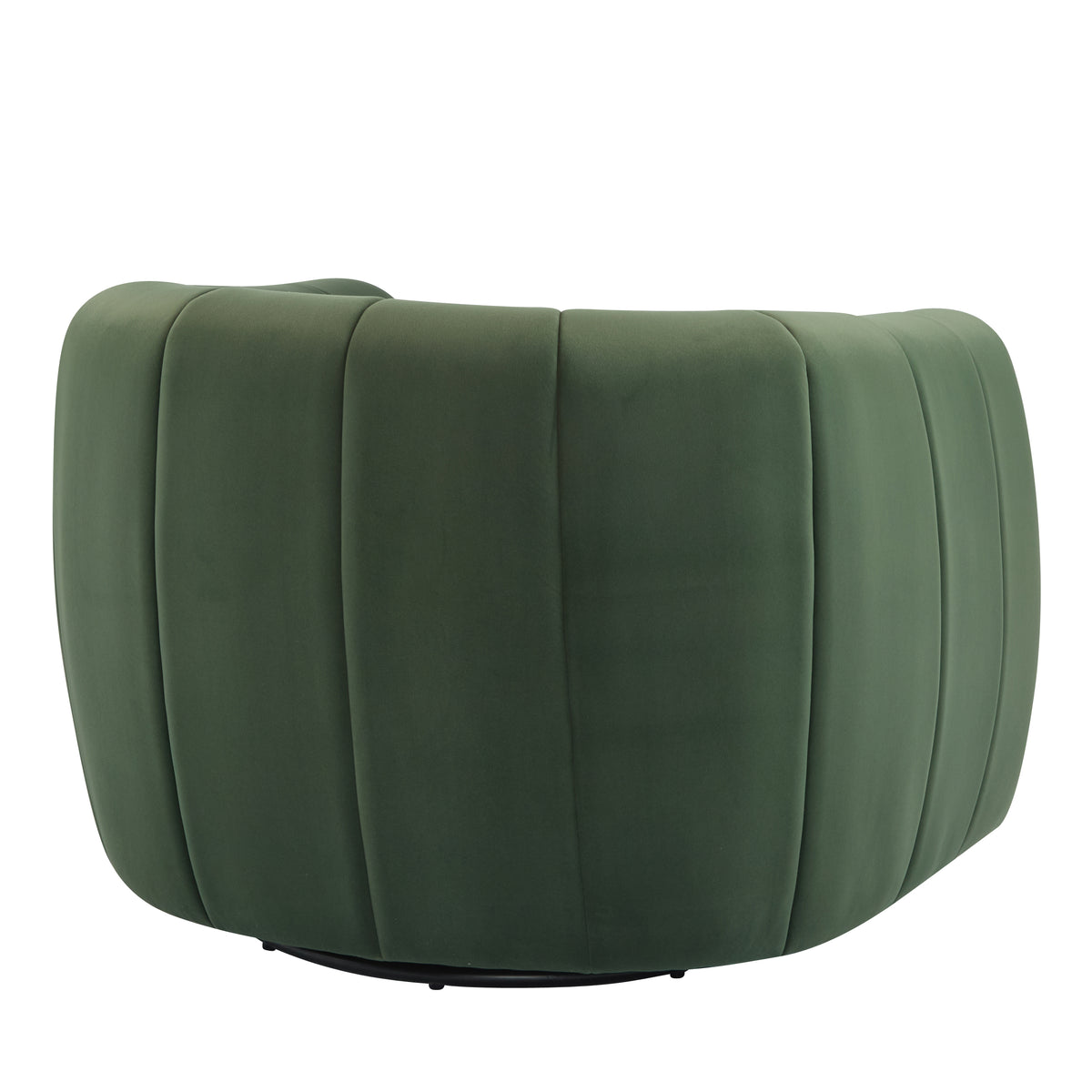 Lithe Monroe Velvet Swivel Club Chair,Armchair with 360-Degree Rotation,Upholstered Barrel Swivel Sofa Chair for Living Room/Bedroom,Tufted Back,Thick Cushion, Iron Base, Olive Green