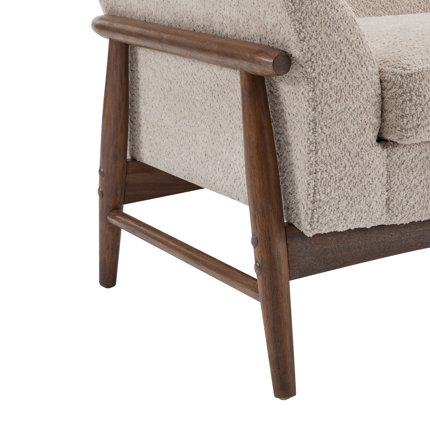 Aeionius Modern Indoor Boucle Loveseat with Flared Arms, Upholstered Fabric Sofa