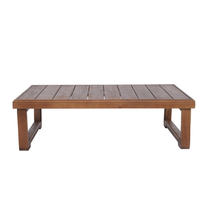 Andrae Outdoor Acacia Wood Rectangular Coffee Table