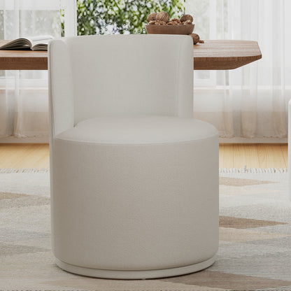 Nebula Modern Swivel Upholstered Side Chair in Beige