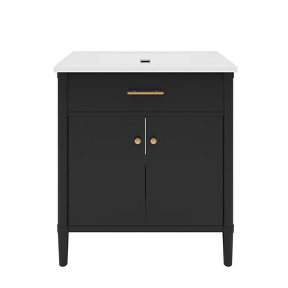 MuKi 31" Bathroom Vanity with Sink, Bathroom Cabinet with Soft Close Doors and Adjustable Shelf