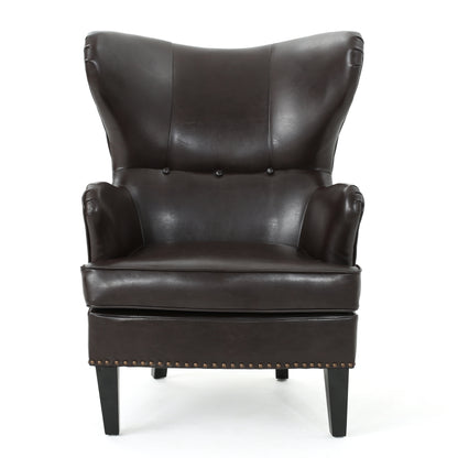 Romford Leather High Back Wingback Armchair
