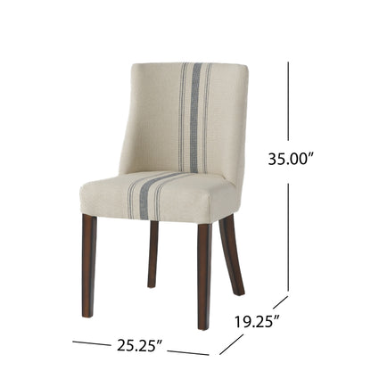 Rydel Stripe Fabric Dining Chairs (Set of 2)