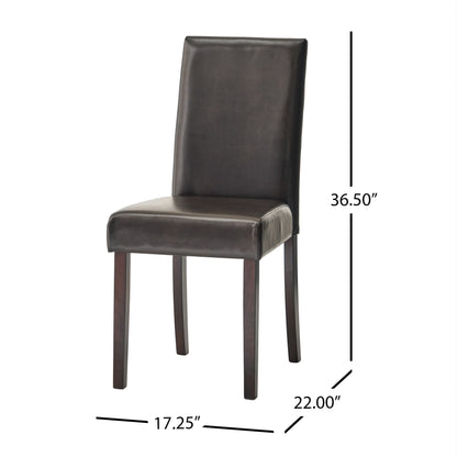 Esteban Brown Leather Parson Dining Chairs (Set of 2)
