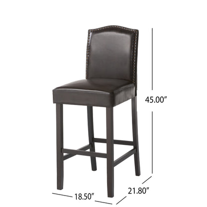 Auburn 30-Inch Brown Leather Backed Barstool (Set of 2)