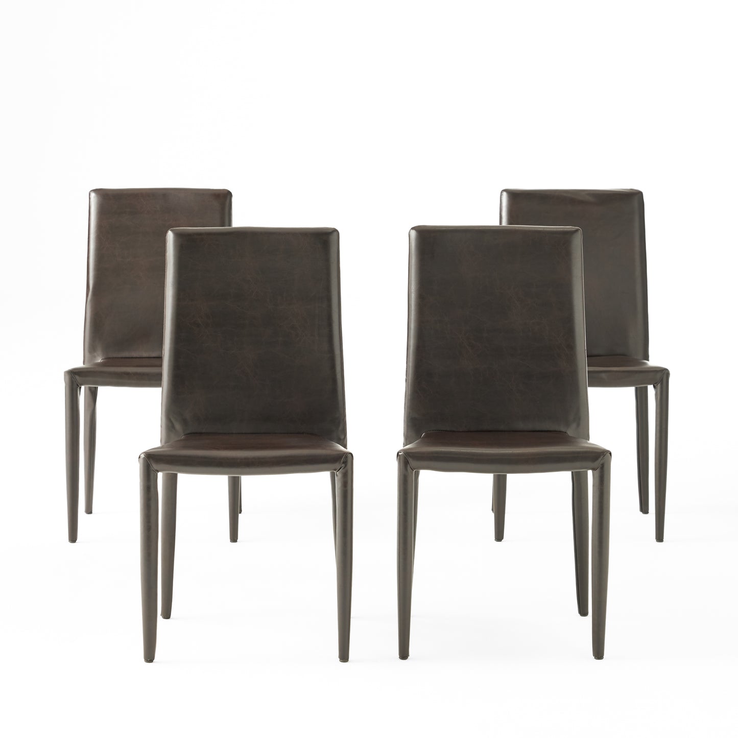 Pasiara Contemporary Brown Stacking Chairs (Set of 4)