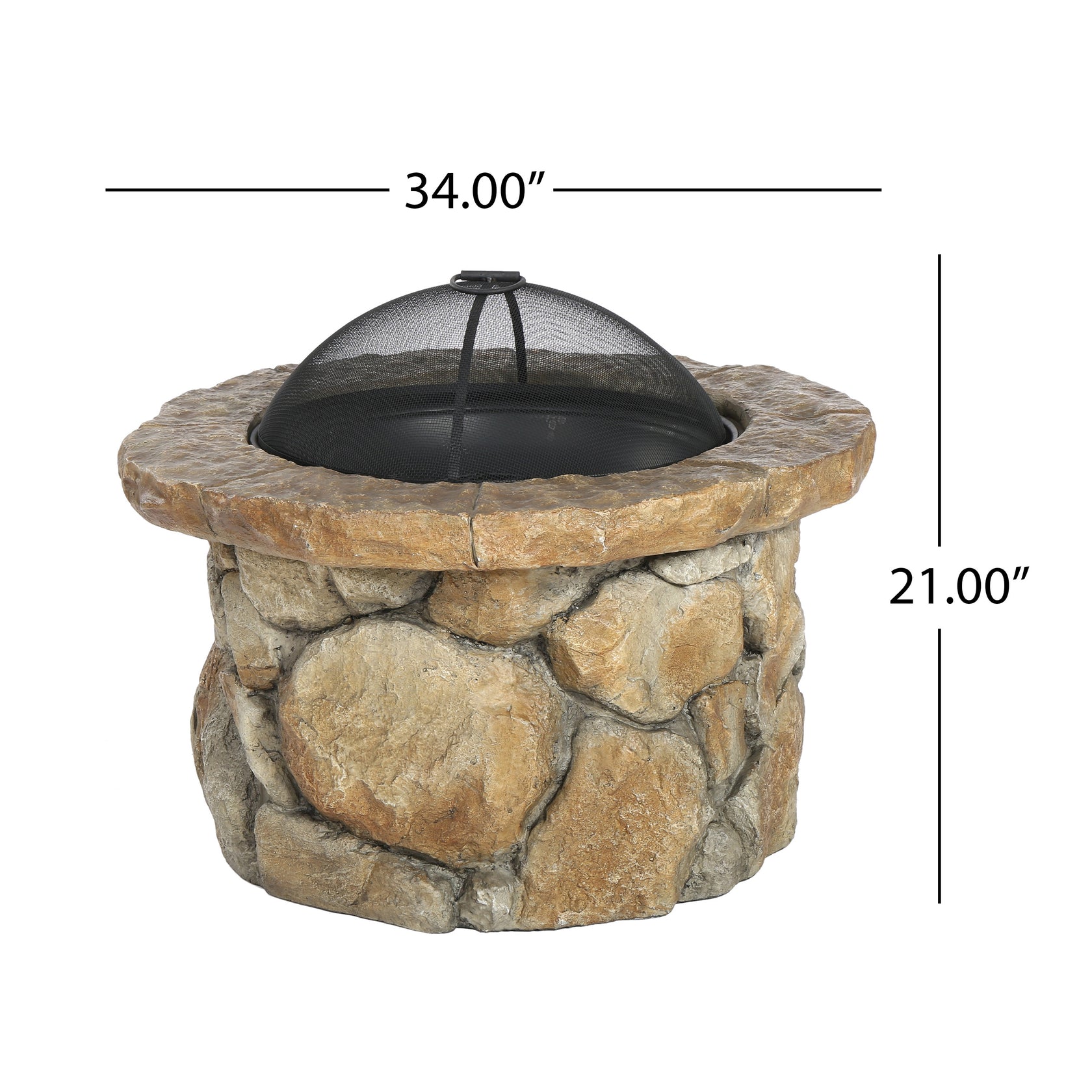 Taylor Outdoor Lightweight Concrete Wood Burning Fire Pit – GDFStudio