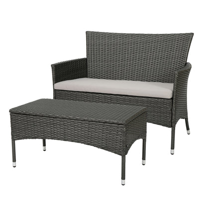 Montague Outdoor Wicker Loveseat and Coffee Table Set