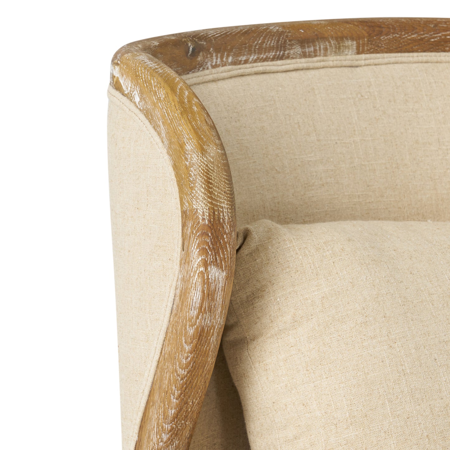 Milton Beige Fabric Wing Chair