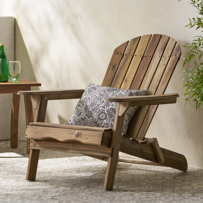 Milan Outdoor Acacia Wood Folding Adirondack Chair