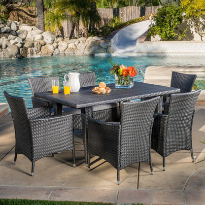 Malta Outdoor 7pc Grey Dining Set