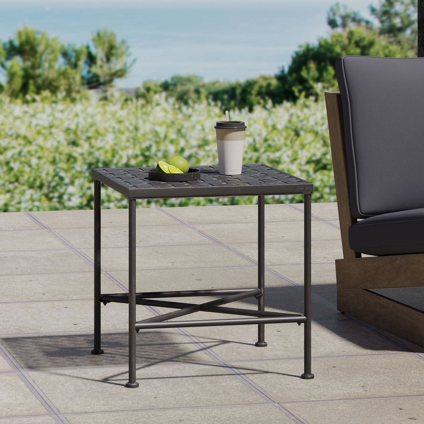 Kent Outdoor Black Iron Side Table