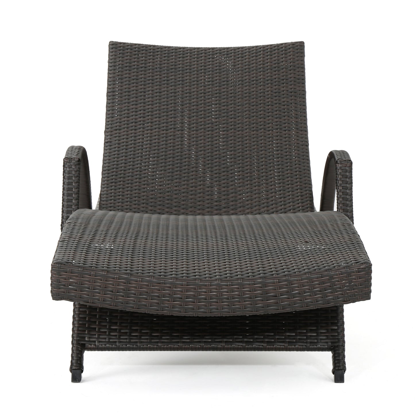 Lakeport Outdoor 2-piece Brown Wicker Armed Chaise Lounge w/ Table