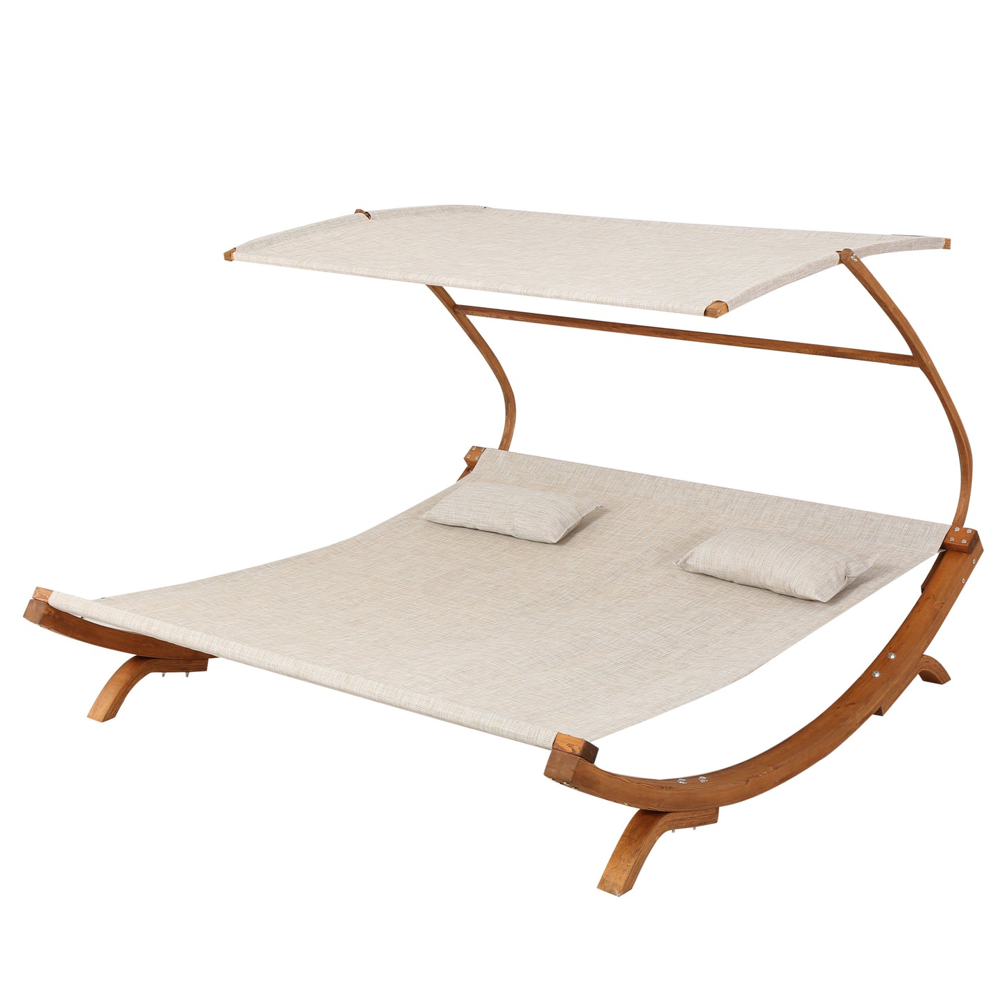 Bayard Outdoor Off-White Sunbed with Adjustable Canopy