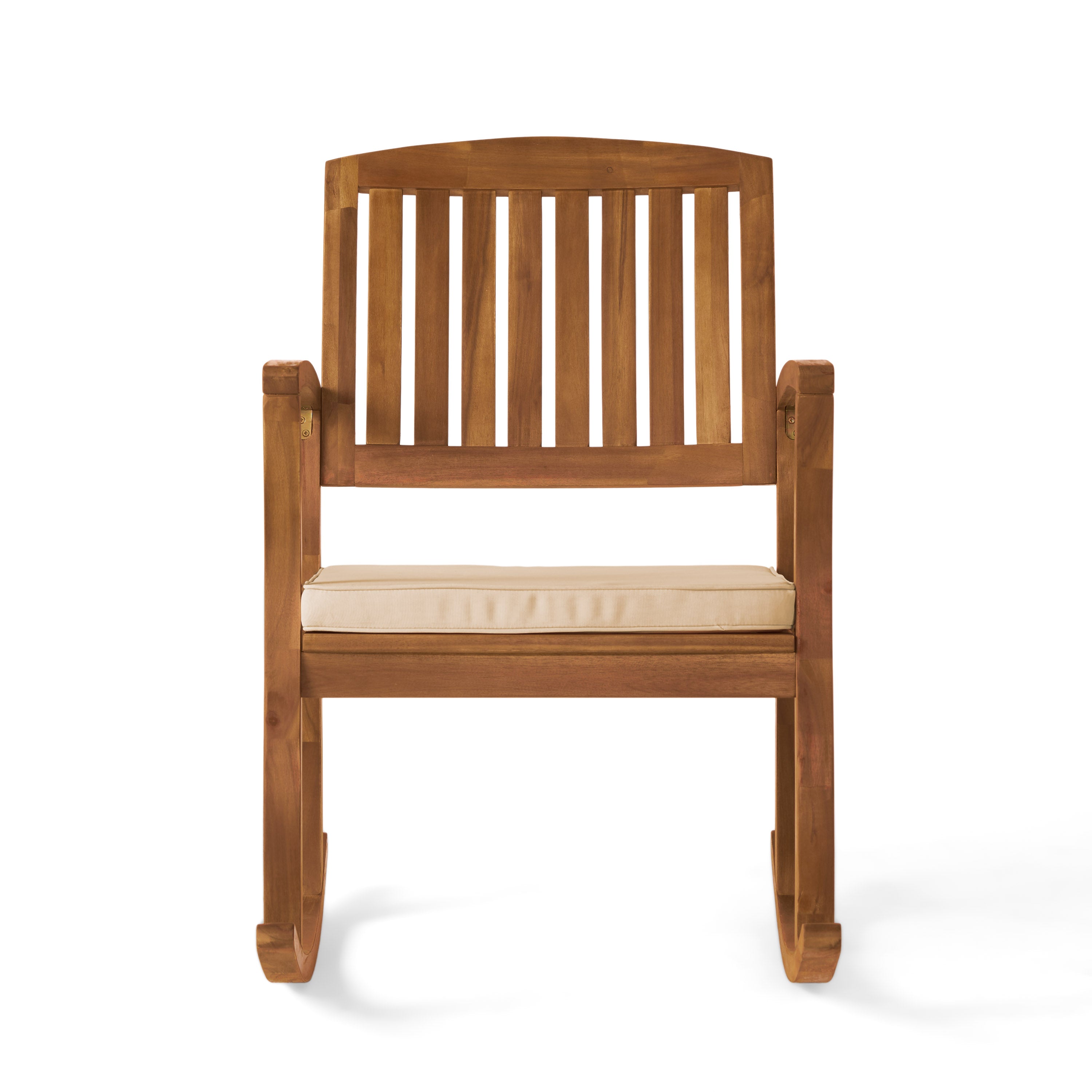 Sadie Outdoor Acacia Wood Rocking Chair with Cushion – GDFStudio