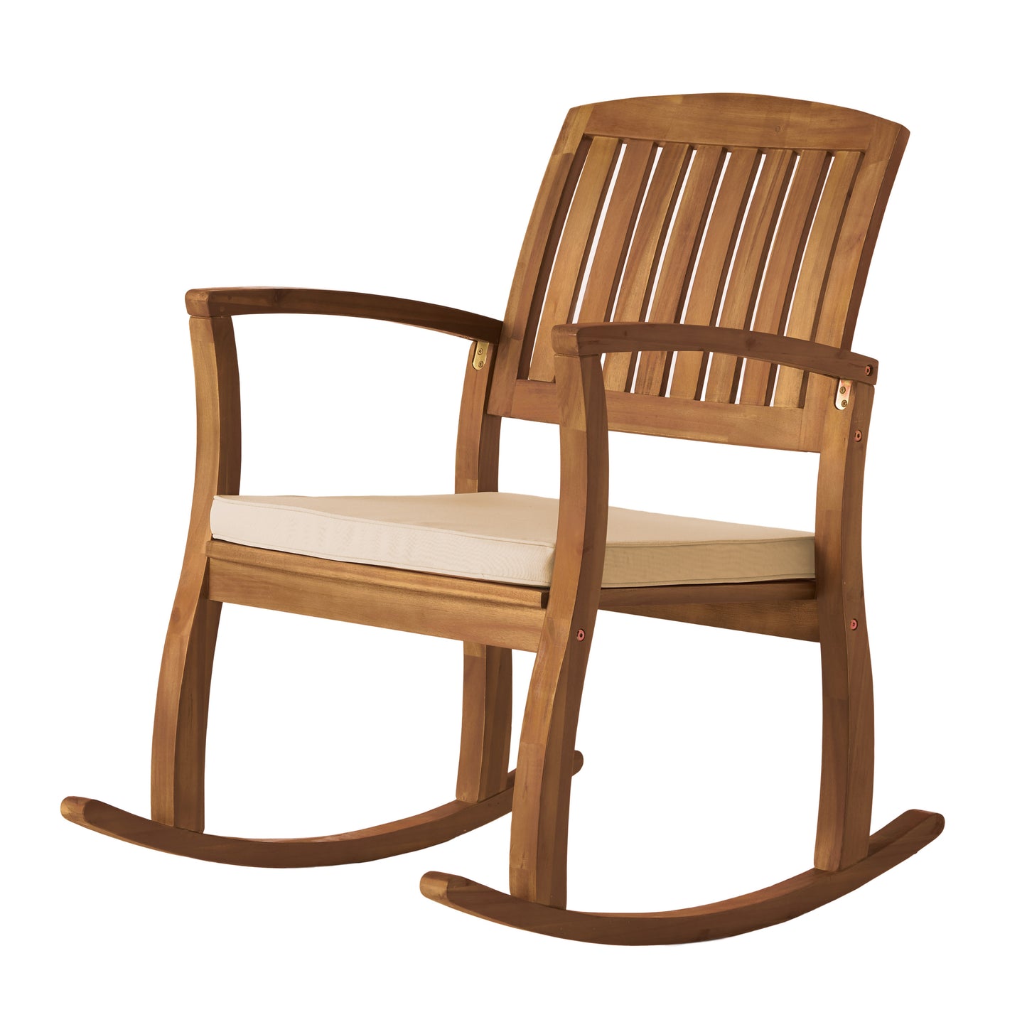 Sadie Outdoor Acacia Wood Rocking Chair with Cushion