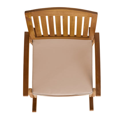 Sadie Outdoor Acacia Wood Rocking Chair with Cushion