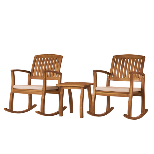 South Hampton Rocking Chair w/ Cushion (Set of 2) & Accent Table