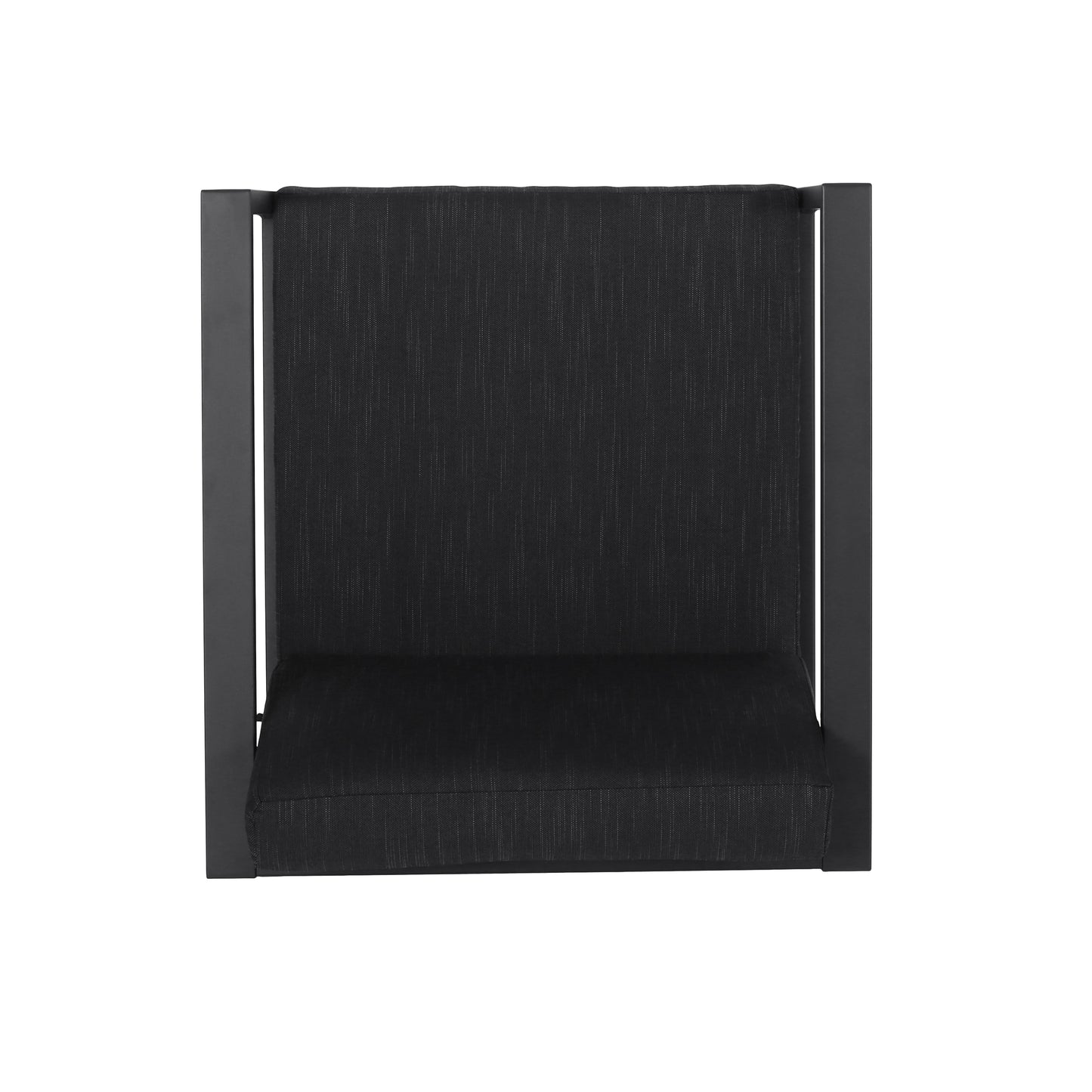 Nealie Modern Outdoor 4-Piece Dark Gray Aluminum Chat Set with Cushions