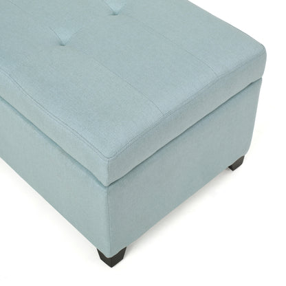 Bajia Contemporary Tufted Fabric Storage Ottoman Bench