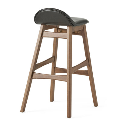 Margaret Dark Brown Leather/ Walnut Finish 30-Inch Bar Stool (Set of 2)