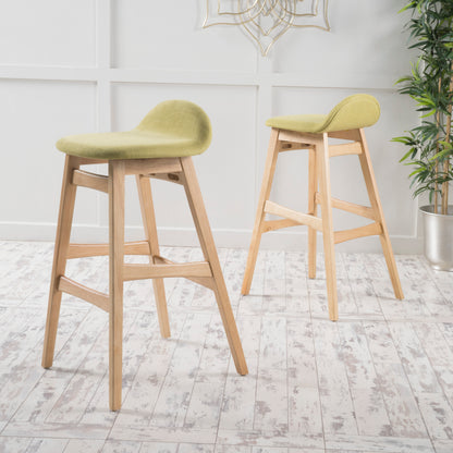 Margaret Green Tea Fabric/ Oak Finish 30-Inch Bar Stool (Set of 2)