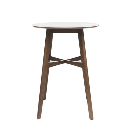 Madeline Mid-Century Modern Circular Wood Bar Table with Tapered Legs
