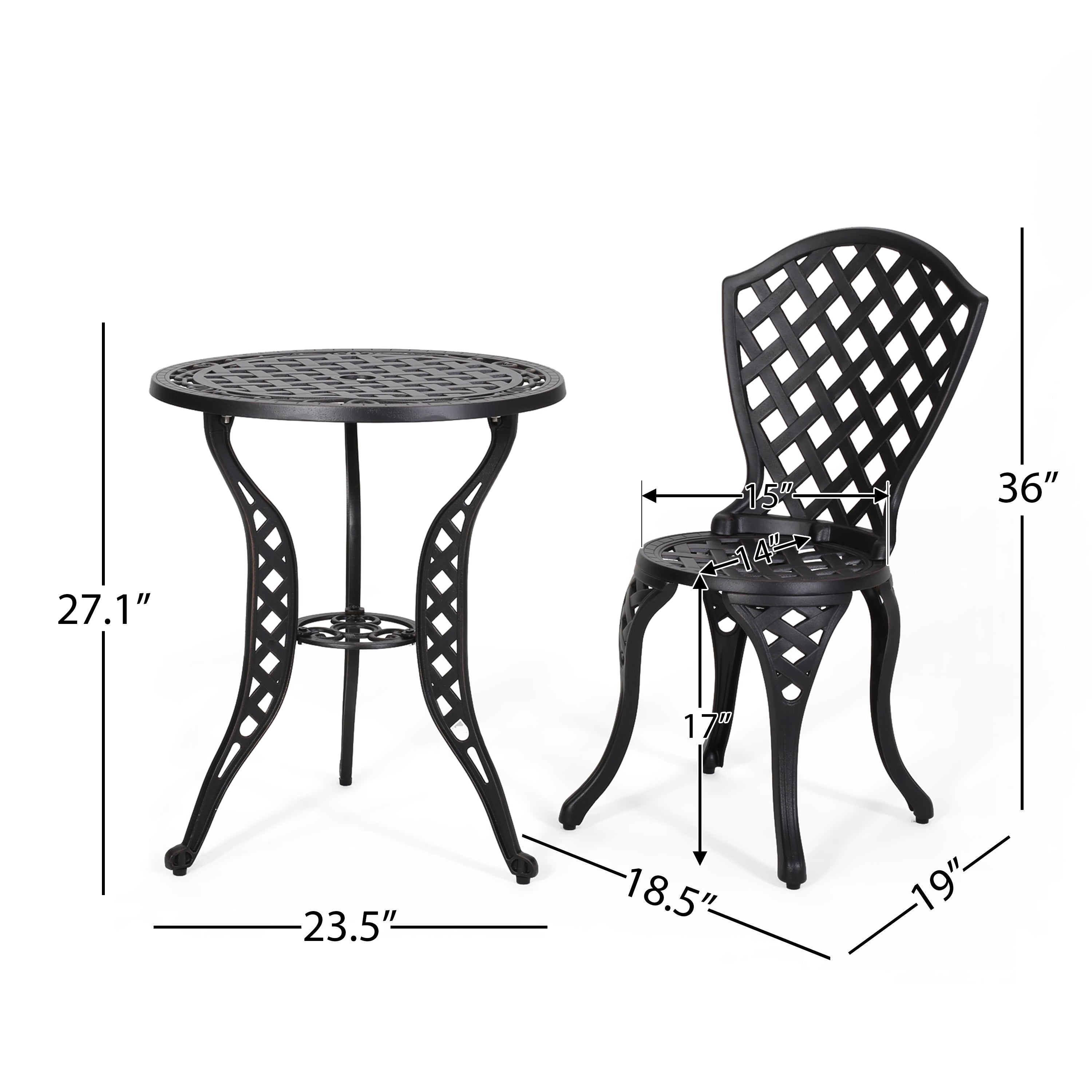 Black folding bistro set hot sale