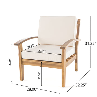 Preston Outdoor Wooden Club Chairs w/ Optional Colors & Package Quantity