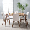 Oneida Mid-Century Modern 5 Piece Dining Set, Light Beige and Walnut ...