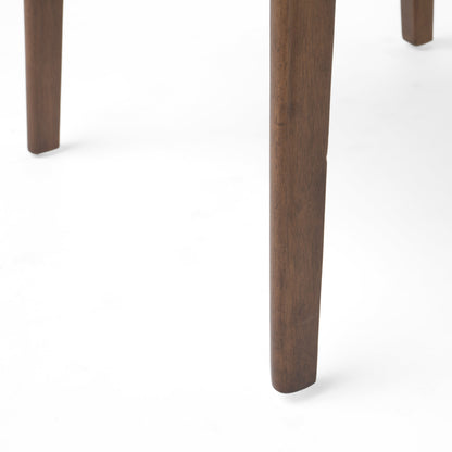 Camilla Dark Brown Leather Wood Finish Curved Leg Rectangular 5 Piece Dining Set