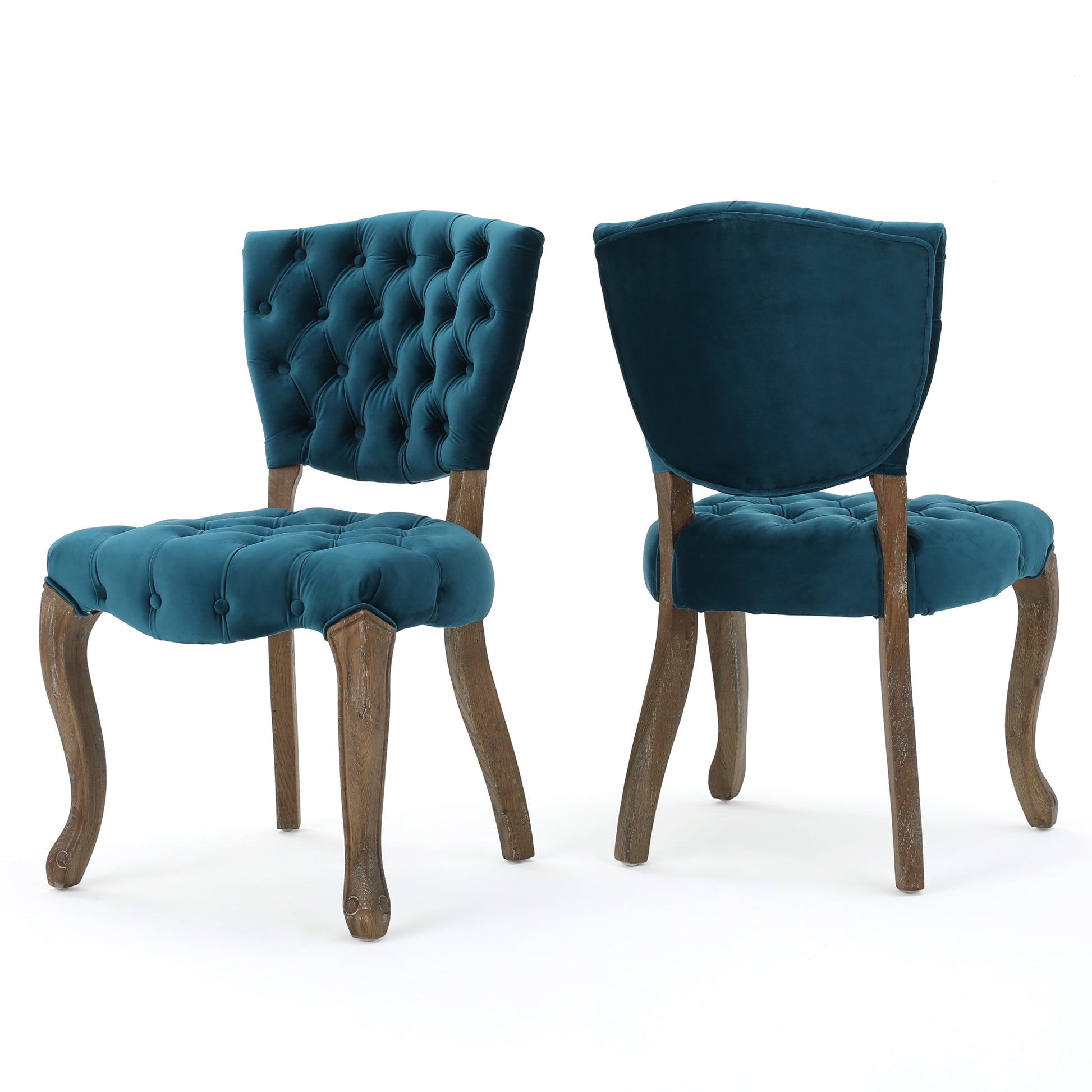 Noble House Foxhall Tufted Velvet Dining Chair Cushion in Blue (Set of 4),  1 - Harris Teeter