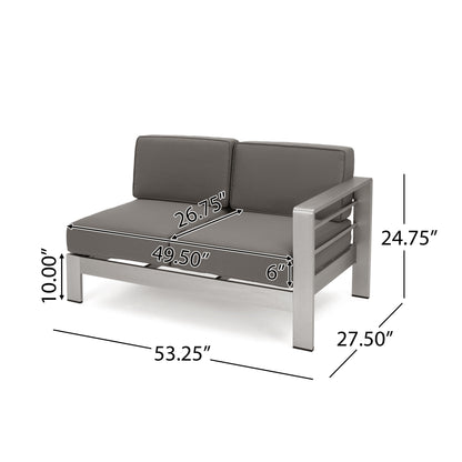 Crested-Bay V-shape Outdoor Fire Table Sofa Set