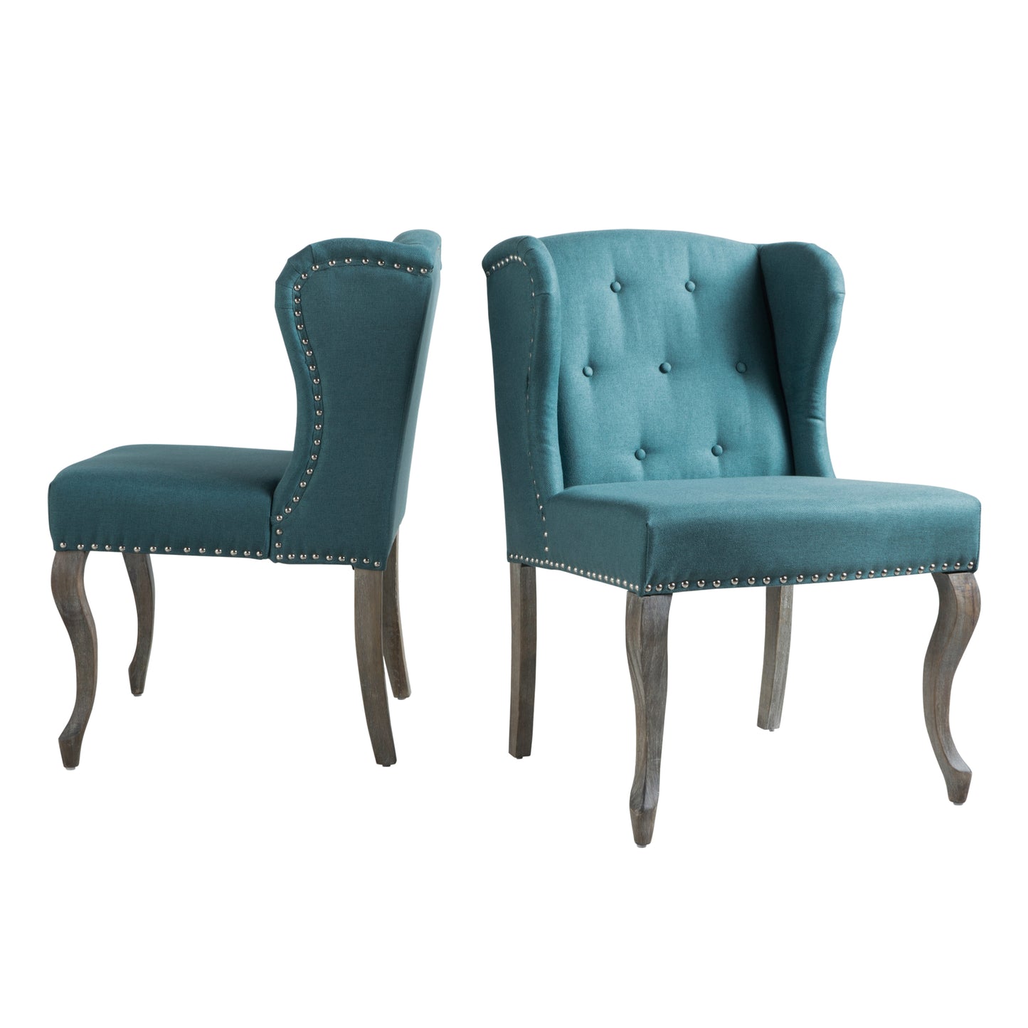 Asheville Modern Fabric Wingback Chair (Set of 2)