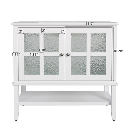 Faelan Bathroom Vanity with Ceramic Sink with Adjustable Shelf and open shelf