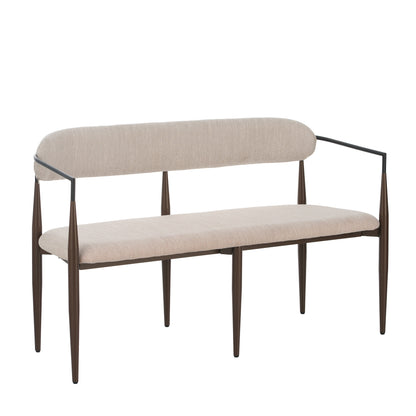 Embare Minimalist  Style Metal Loveseat Settee