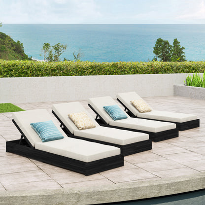 Elarterum Lounge chaise Set, Acacia solid wood with Lounge Cushio