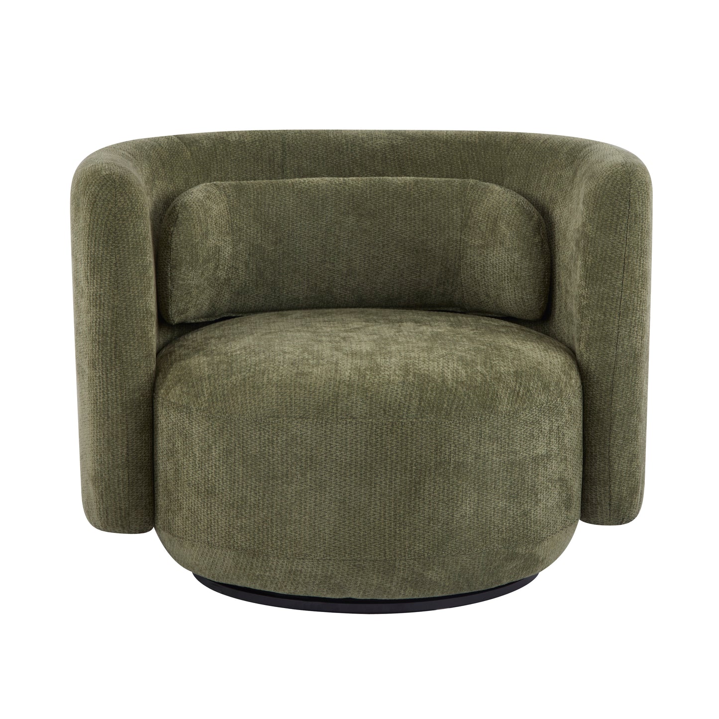 Rhys Swivel Accent Armchair, 360-Degree Rotating Lounge Chair with Sloping Armrests and Lumbar Pillow