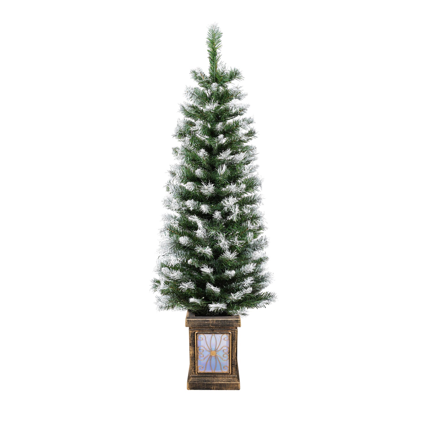 Pereg Artificial Christmas 3-Piece Set Wreath and Set of 2 Entrance Trees X-mas with LED Lights Easy Assembly