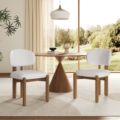 Barnaby Upholstered Scandinavian Natural Finished Frame Dining Chairs (Set of 2)