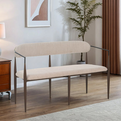 Embare Minimalist  Style Metal Loveseat Settee