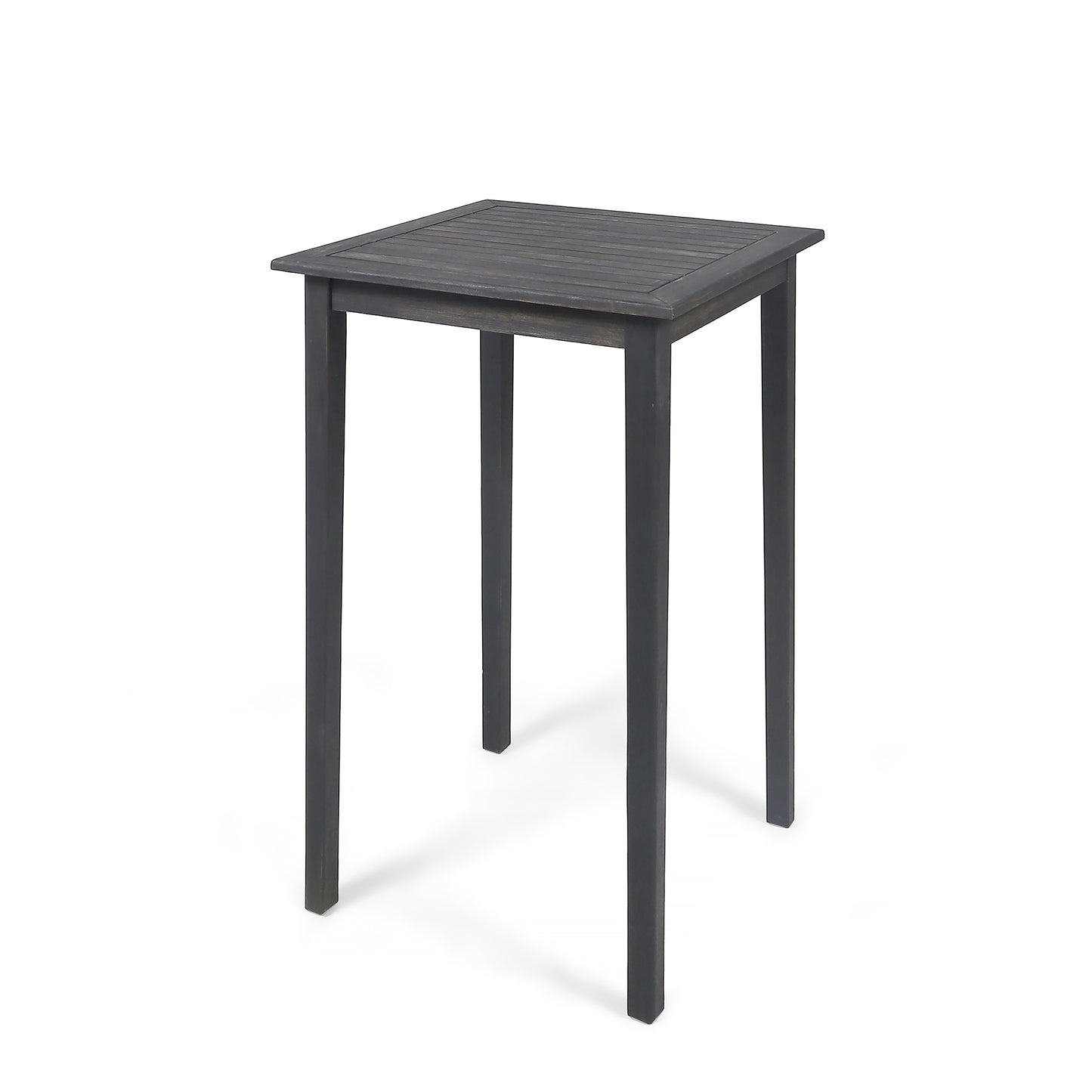 Teresa Outdoor Minimalist Acacia Wood Square Bar Table